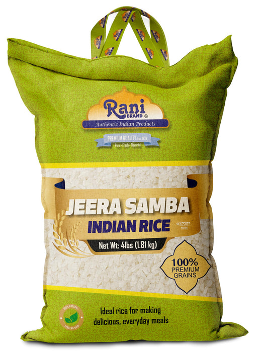 Rani Jeera Samba Indian Rice 64oz (4lbs) 1.81kg Cloth Bag ~ All Natural | Gluten Friendly | Vegan | Kosher | Export Quality | Indian Origin
