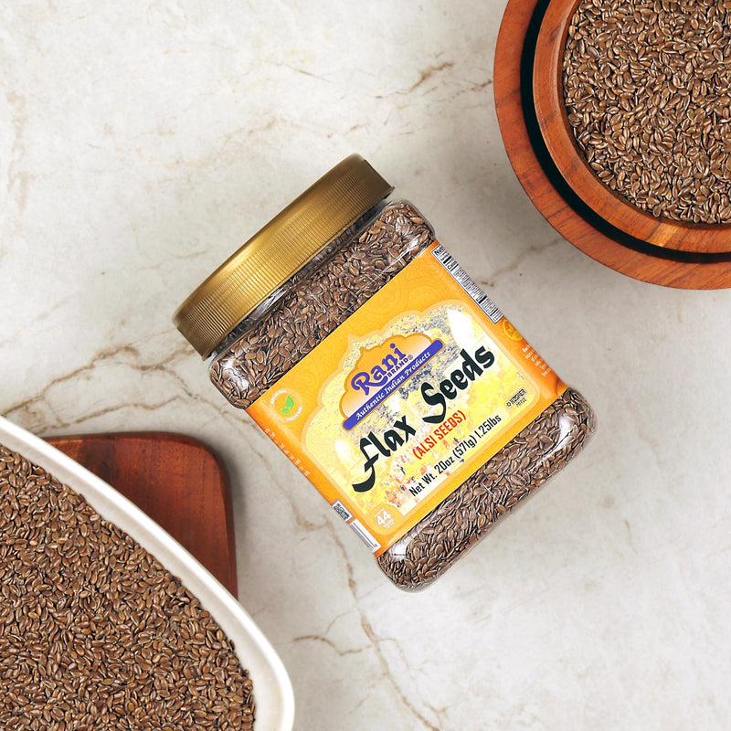 Rani Flax Seeds Whole Raw (Alsi, Linum usitatissimum) 20oz (1.25lbs) 567g PET Jar ~ All Natural | Gluten Friendly | Non-GMO | Vegan | Indian Origin