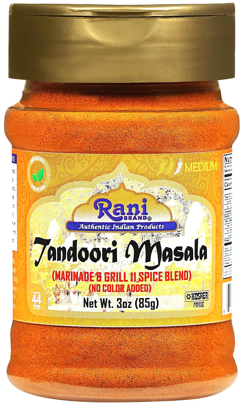 Rani Tandoori Masala (Natural, No Colors Added) Indian 11-Spice Blend 3oz (85g) PET Jar, Pack of 12 ~ Salt Free | Vegan | Gluten Friendly | NON-GMO | Kosher | Indian Origin