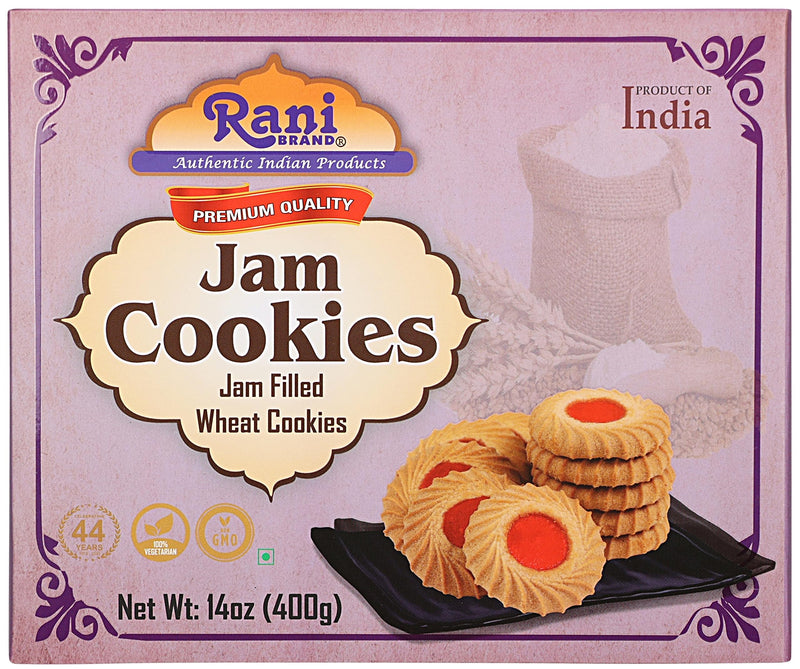 Rani Jam Cookies (Jam Filled Wheat Cookies) 14oz (400g) Premium Quality Indian Cookies ~ All Natural | Vegan | Non-GMO | Indian Origin