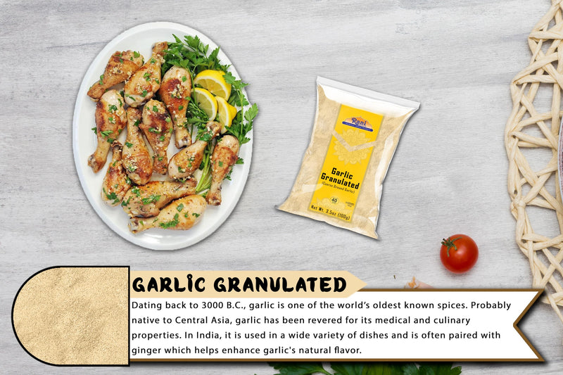 Rani Granulated Garlic (Coarse Ground Garlic) 3.5oz (100g) ~ All Natural | Gluten Friendly | Vegan | NON-GMO | Kosher | No Salt or fillers | Product of USA