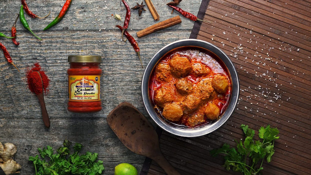 Rani Kashmiri Chilli Powder (Deggi Mirch, Low Heat) Ground Indian Spice 80oz (5lbs) 2.27kg ~ Natural | Salt-Free | Kosher | Vegan | Gluten Friendly | Perfect for Deviled Eggs & Other Low Heat Dishes