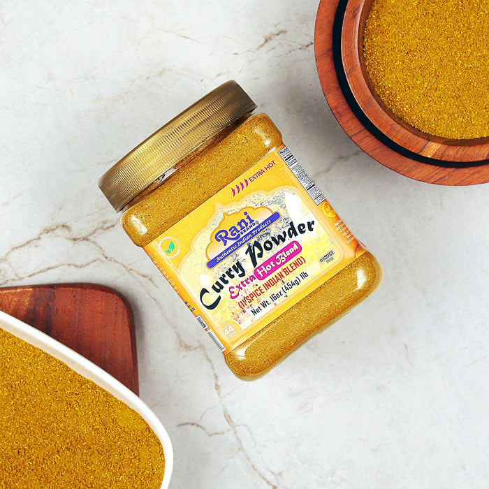 Rani Curry Powder EXTRA HOT Natural 11-Spice Blend 16oz (1lbs) 454g PET Jar ~ Salt Free | Vegan | Gluten Friendly | NON-GMO | Kosher | Indian Origin