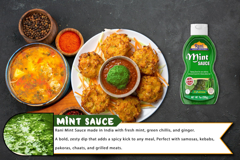 Rani Mint Sauce (Savory Dipping Sauce) 7oz (200g) Glass Jar, Ready to eat, Vegan ~ Gluten Free | NON-GMO | Kosher | Indian Origin