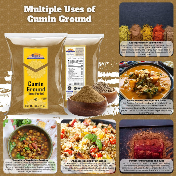 Rani Cumin (Jeera) Powder Spice 14oz (400g) ~ All Natural | Vegan | Gluten Friendly | NON-GMO | Kosher | Indian Origin