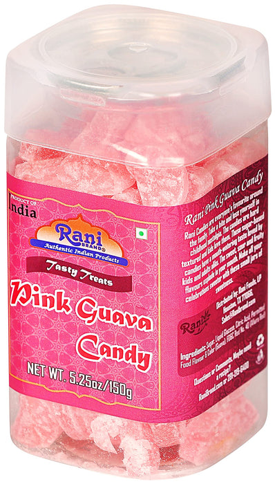 Rani Pink Guava Candy 5.25oz (150g) Vacuum Sealed, Easy Open Top, Resealable Container ~ Indian Tasty Treats | Vegan | Gluten Friendly | NON-GMO | Indian Origin