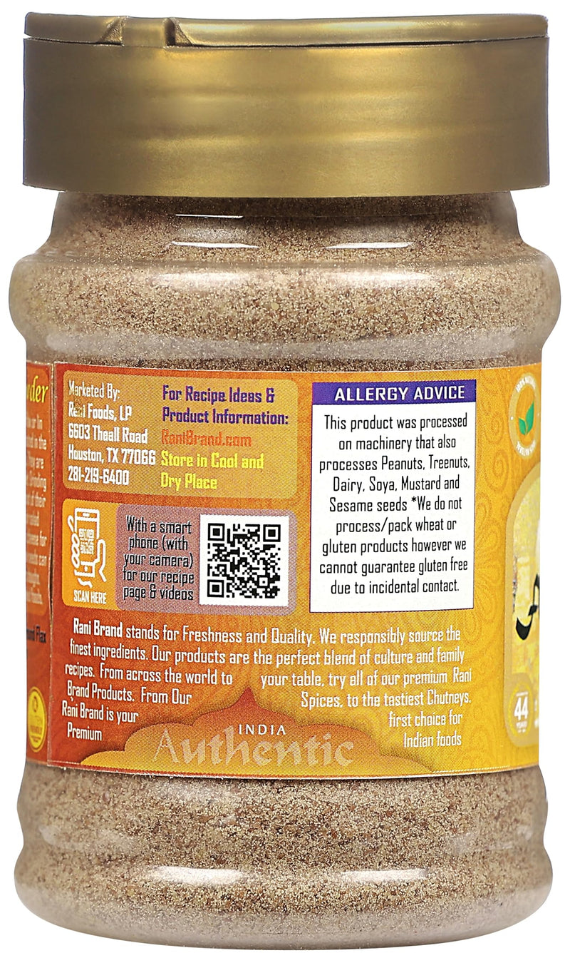 Rani Flax Seeds Powder (Alsi, Linum usitatissimum) 2.6oz (75g) PET Jar | All Natural ~ Gluten Free Ingredients | Non-GMO | Kosher | Vegan | Indian Origin