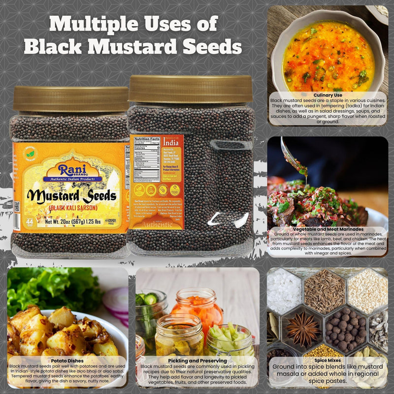 Rani Black Mustard Seeds Whole {10 Sizes Available}