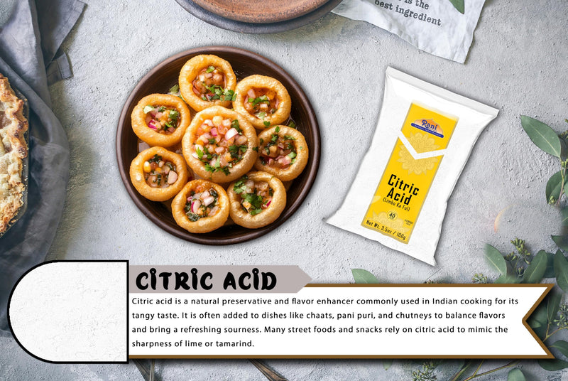 Rani Citric Acid Powder, Food Grade (Limbu Ka Ful) 3.5oz (100g) ~ Used for Cooking, Bath Bombs, Cleaning | Gluten Friendly | Kosher | Indian Origin