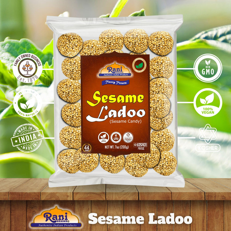 Rani Sesame Ladoo (Round Sesame Brittle Candy) 7oz (200g) x Pack of 20 ~ All Natural | Vegan | No colors | Gluten Friendly | Indian Origin