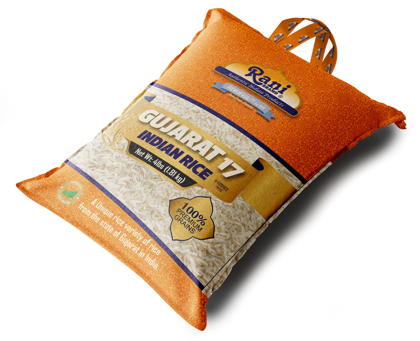 Rani Gujarat 17 Indian Rice 64oz (4lbs) 1.81kg Cloth Bag ~ All Natural | Gluten Friendly | Vegan | Kosher | Export Quality | Indian Origin