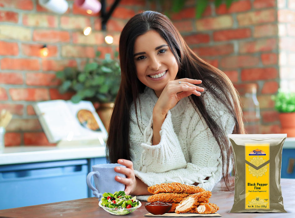 Rani Black Pepper Fine Powder 80 Mesh, 3.5oz (100g) ~ Gluten Friendly | Non-GMO | Kosher | Natural