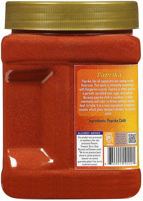 Rani Paprika (Deggi Mirch, Low Heat) Spice Powder, Ground 16oz (1lb) 454g PET Jar ~ All Natural, Salt-Free | Vegan | No Colors | Gluten Friendly | NON-GMO | Kosher | Indian Origin