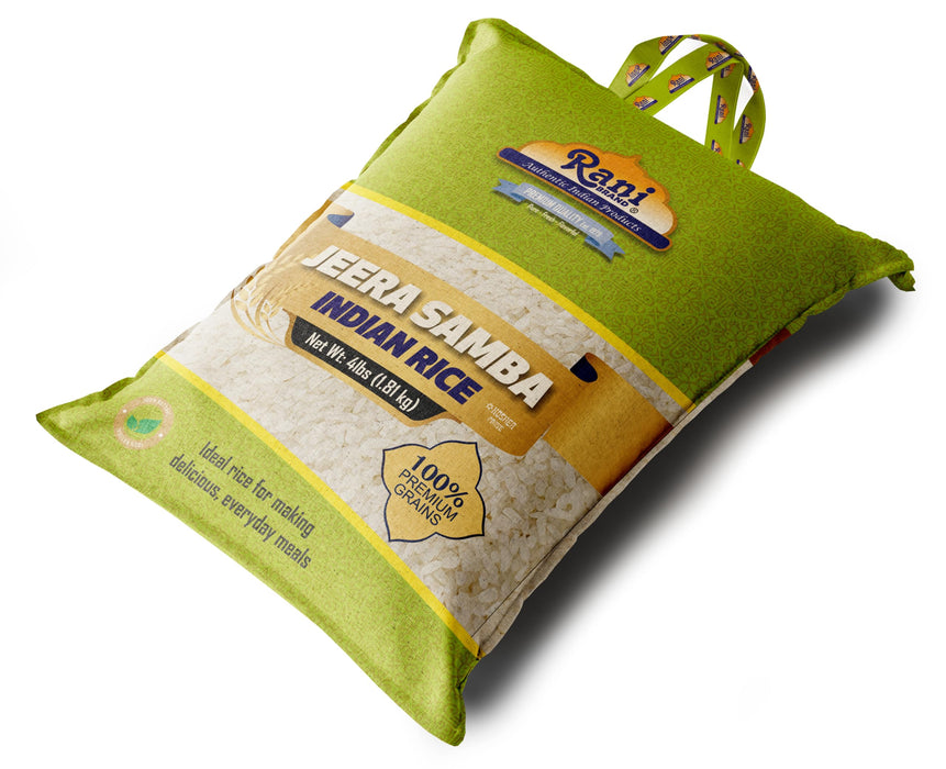 Rani Jeera Samba Indian Rice 64oz (4lbs) 1.81kg Cloth Bag ~ All Natural | Gluten Friendly | Vegan | Kosher | Export Quality | Indian Origin