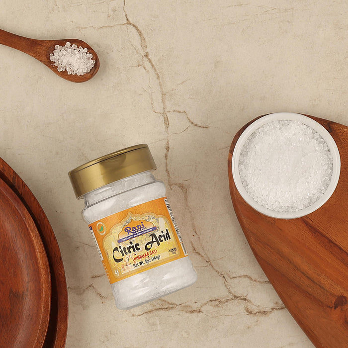 Rani Citric Acid Powder, Food Grade (Limbu Ka Ful) 5oz (141g) PET Jar ~ Used for Cooking, Bath Bombs, Cleaning | Gluten Friendly | Kosher | Indian Origin