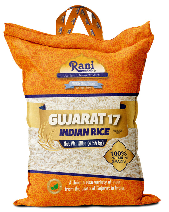 Rani Gujarat 17 Indian Rice 160oz (10lbs) 4.54kg Cloth Bag ~ All Natural | Gluten Friendly | Vegan | Kosher | Export Quality | Indian Origin