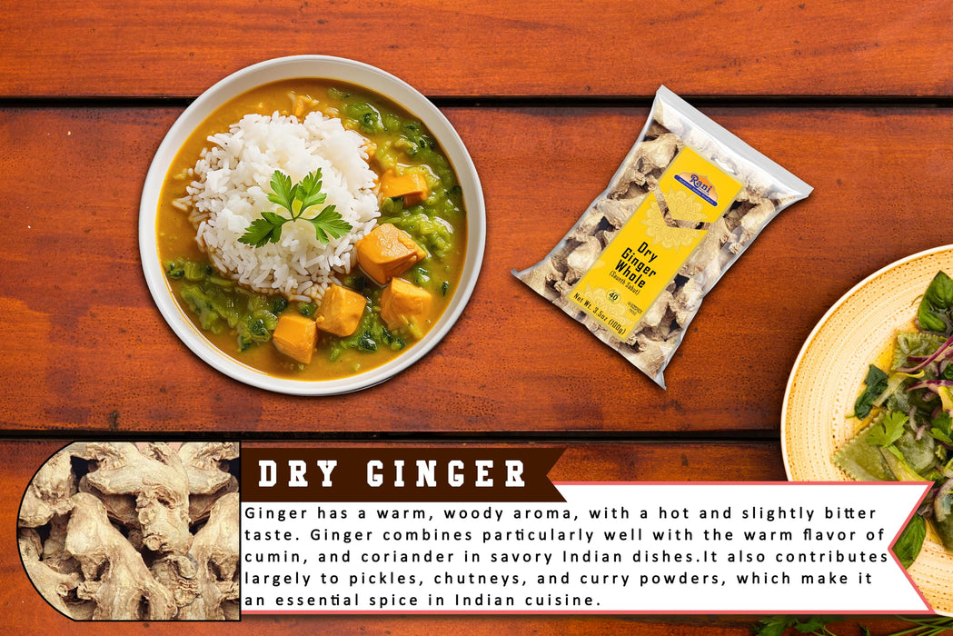 Rani Ginger (Adarak Sabut) Whole, Spice 3.5oz (100g) ~ All Natural | Vegan | Gluten Friendly | NON-GMO | Kosher | Indian Origin