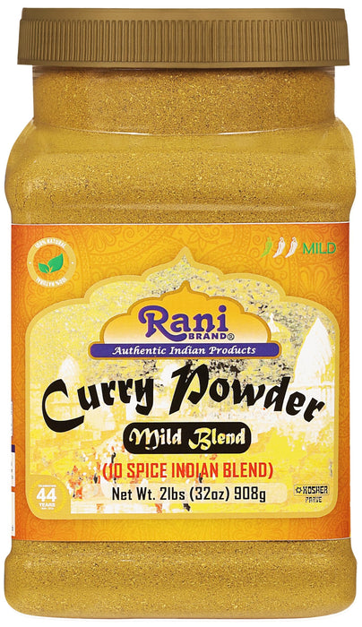 Rani Curry Powder Mild Natural 10-Spice Blend 32oz (2lbs) 908g Bulk PET Jar ~ Salt Free | NO Chili or Peppers | Vegan | No Colors | Kosher | Gluten Friendly