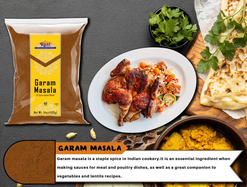 Rani Garam Masala Indian 11-Spice Blend 14oz (400g) ~ All Natural, Salt-Free | Vegan | No Colors | Gluten Friendly | NON-GMO | Kosher | Indian Origin