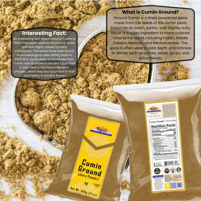 Rani Cumin (Jeera) Powder Spice 14oz (400g) ~ All Natural | Vegan | Gluten Friendly | NON-GMO | Kosher | Indian Origin