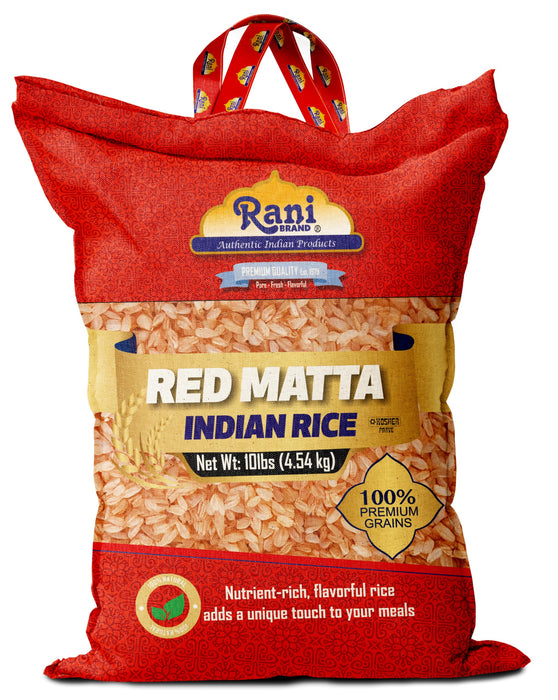 Rani Red Matta Indian Rice 160oz (10lbs) 4.54kg Cloth Bag ~ All Natural | Gluten Friendly | Vegan | Kosher | Export Quality | Indian Origin