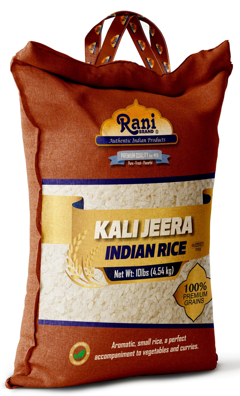 Rani Kali Jeera Indian Rice 160oz (10lbs) 4.54kg Cloth Bag ~ All Natural | Gluten Friendly | Vegan | Kosher | Export Quality | Indian Origin