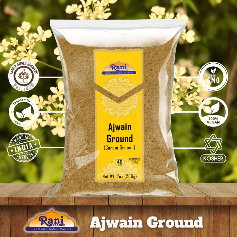 Rani Ajwain Powder (Carom Bishops Weed) Ground Spice 7oz (200g) ~ All Natural | Vegan | Gluten Friendly | NON-GMO | Kosher | Indian Origin