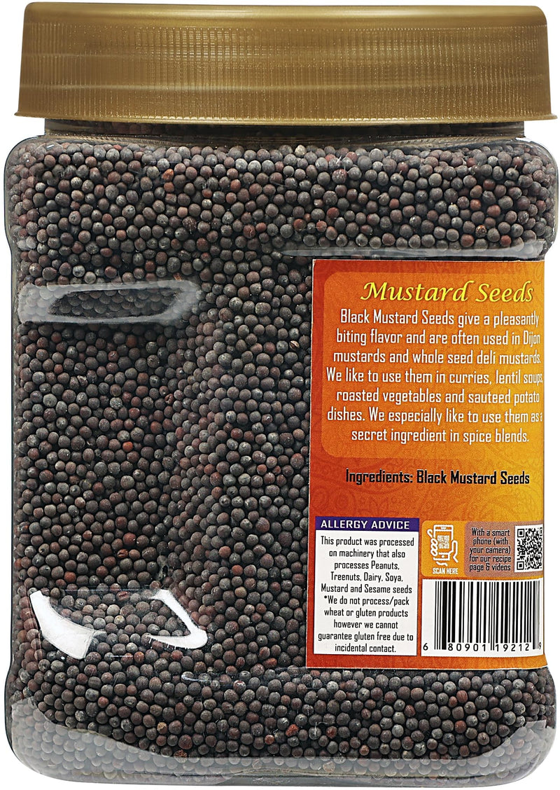 Rani Black Mustard Seeds Whole Spice (Kali Rai) 20oz (1.25lbs) 567g PET Jar ~ All Natural | Gluten Friendly | NON-GMO | Vegan | Kosher | Indian Origin