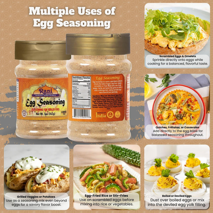 Rani Egg Seasoning (Seasoning for Boiled Egg) 5oz (141g) PET Jar ~ Shaker Top For Your Eggs or Tofu Scramble | All Natural | Vegan | Gluten Friendly | NON-GMO | Indian Origin