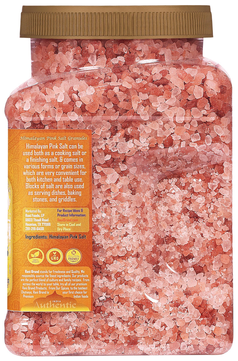 Rani Himalayan Pink Salt Granules (84 Essential Trace Minerals) 64oz (4lbs) 1.81kg PET Jar ~ All Natural | Vegan | Gluten Friendly | NON-GMO | Kosher | Indian Origin