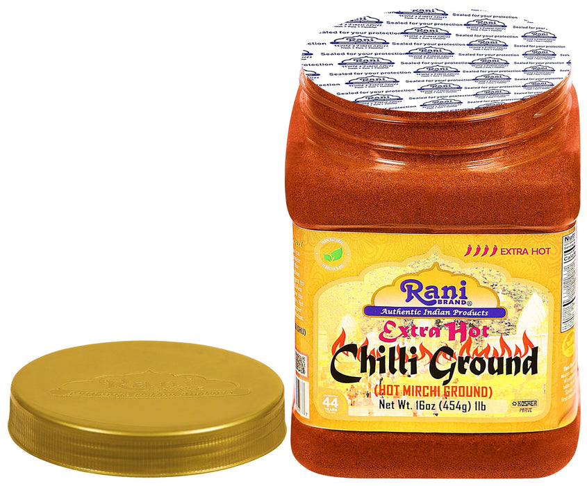 Rani Extra Hot Chilli Powder Indian Spice 16oz (1lb) 454g PET Jar ~ All Natural | Salt-Free | Vegan | No Colors | Gluten Friendly | NON-GMO | Kosher