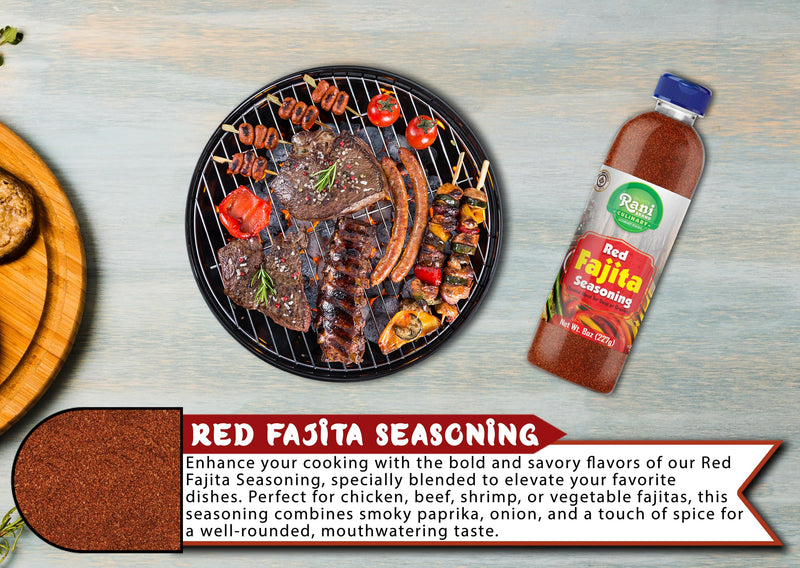 Rani Red Fajita Seasoning (Special Blend for Soup or Gravies) 8oz (227g) PET Jar ~ All Natural | Gluten Friendly | NON-GMO | Kosher | Vegan | Product of USA