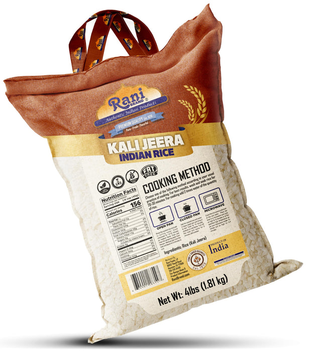 Rani Kali Jeera Indian Rice 64oz (4lbs) 1.81kg Cloth Bag ~ All Natural | Gluten Friendly | Vegan | Kosher | Export Quality | Indian Origin