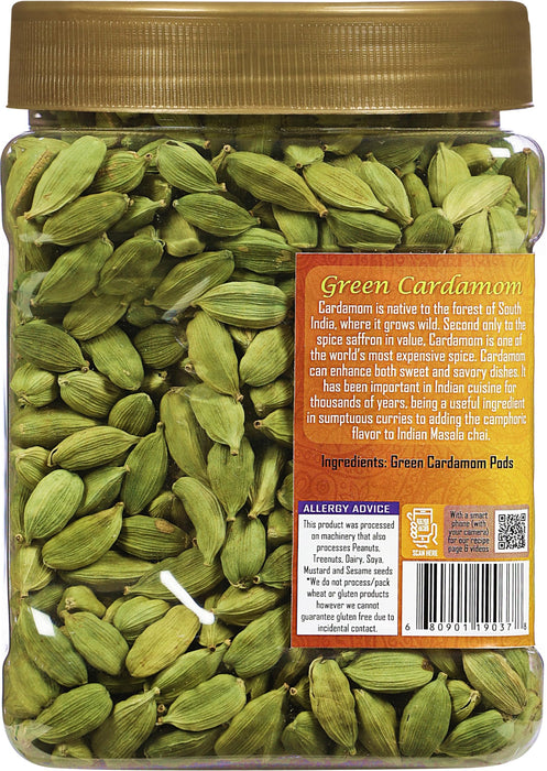 Rani Green Cardamom Pods Spice (Hari Elachi) 14oz (400g) PET Jar ~ All Natural | Vegan | Gluten Friendly | NON-GMO | Kosher | Product of India