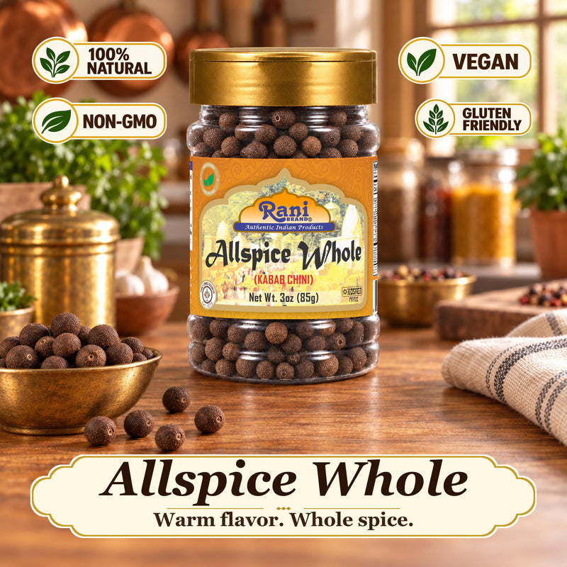 Rani All Spice Whole, Spice 3oz (85g) PET Jar ~ All Natural | Vegan | Gluten Friendly | Kosher | NON-GMO | Product of Jamaica