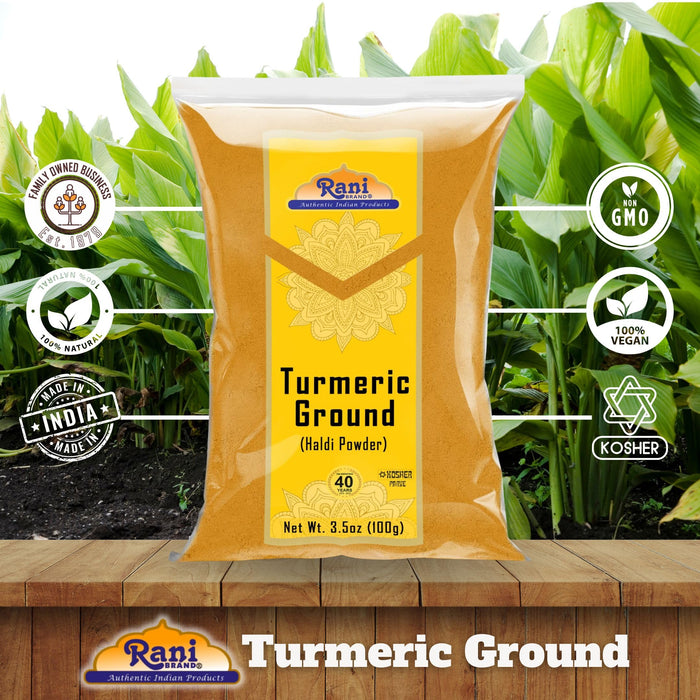 Rani Turmeric (Haldi) Root Powder Spice, (High Curcumin Content) 3.5oz (100g) ~ All Natural | 100% Pure, Salt Free | Vegan | Gluten Friendly | NON-GMO | Kosher | Indian Origin