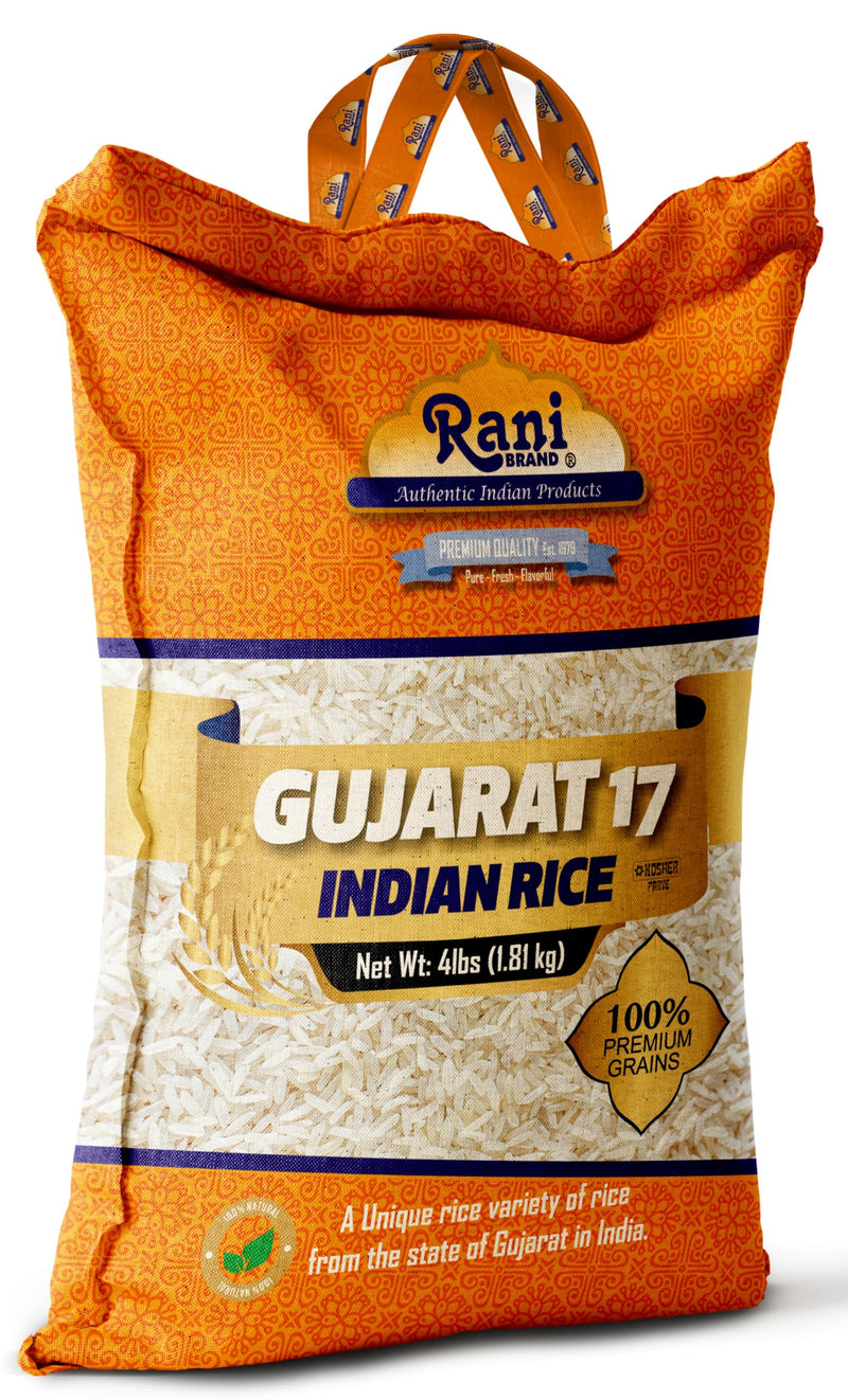 Rani Gujarat 17 Indian Rice 64oz (4lbs) 1.81kg Cloth Bag ~ All Natural | Gluten Friendly | Vegan | Kosher | Export Quality | Indian Origin