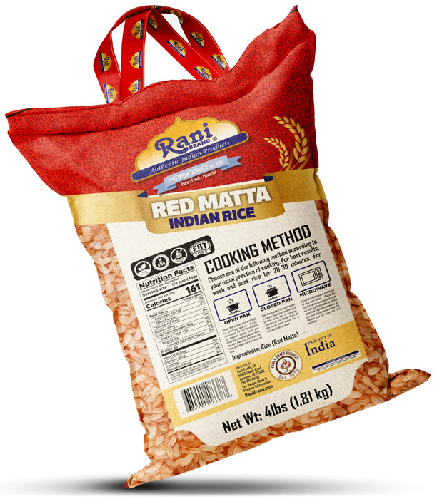 Rani Red Matta Indian Rice 64oz (4lbs) 1.81kg Cloth Bag ~ All Natural | Gluten Friendly | Vegan | Kosher | Export Quality | Indian Origin