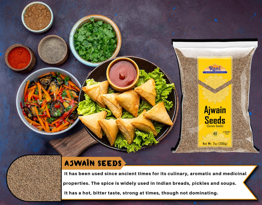 Rani Ajwain Seeds (Carom Bishops Weed) Spice Whole 7oz (200g) ~ Natural | Vegan | Gluten Friendly | NON-GMO | Kosher | Indian Origin