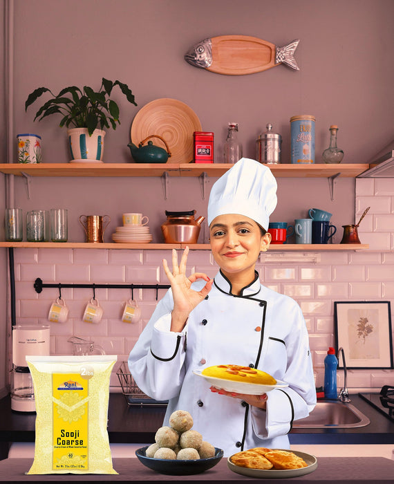 Rani Sooji Coarse (Farina, Suji, Rava, Rawa, Wheat Semolina) Flour, 32oz (2lbs) 908g ~ All Natural | Vegan | NON-GMO | Kosher | Indian Origin