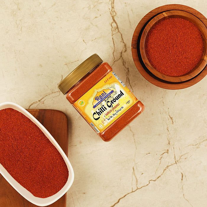 Rani Chilli Powder (Mirchi) Ground Indian Spice 16oz (1lb) 454g PET Jar ~ All Natural | Salt-Free | Vegan | No Colors | Gluten Friendly | NON-GMO | Kosher | Indian Origin