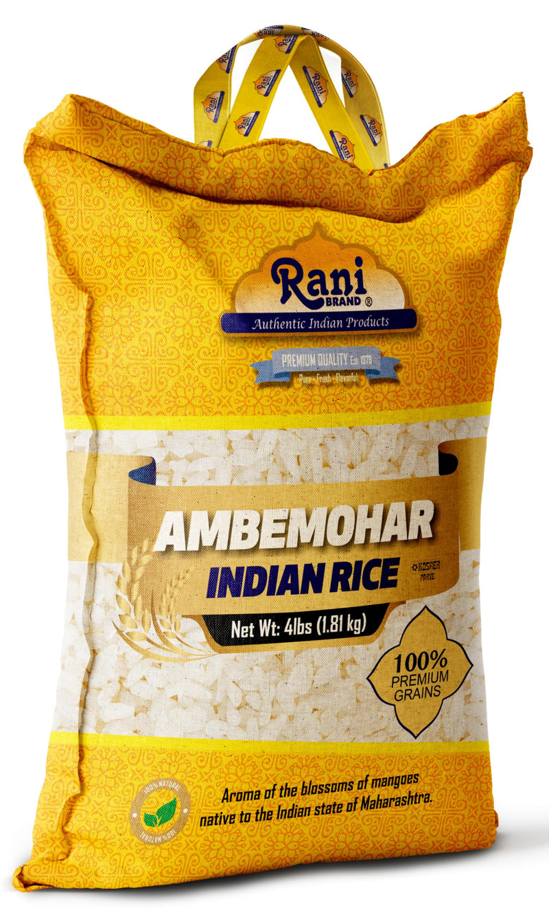 Rani Ambemohar Indian Rice 64oz (4lbs) 1.81kg Cloth Bag ~ All Natural | Gluten Friendly | Vegan | Kosher | Export Quality | Indian Origin