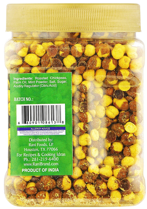 Rani Roasted Chana (Chickpeas) Lime Podina (Mint) 14oz (400g) ~ All Natural | Vegan | No Preservatives | No Colors | Ready to Eat | Indian Origin