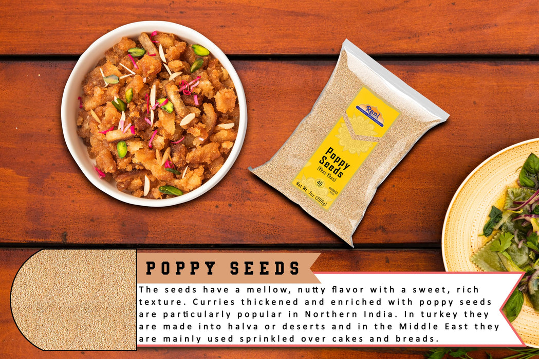 Rani White Poppy Seeds Whole (Khus Khus) Indian Spice 7oz (200g) ~ All Natural | Vegan | Gluten Friendly | NON-GMO | Kosher | Indian Origin