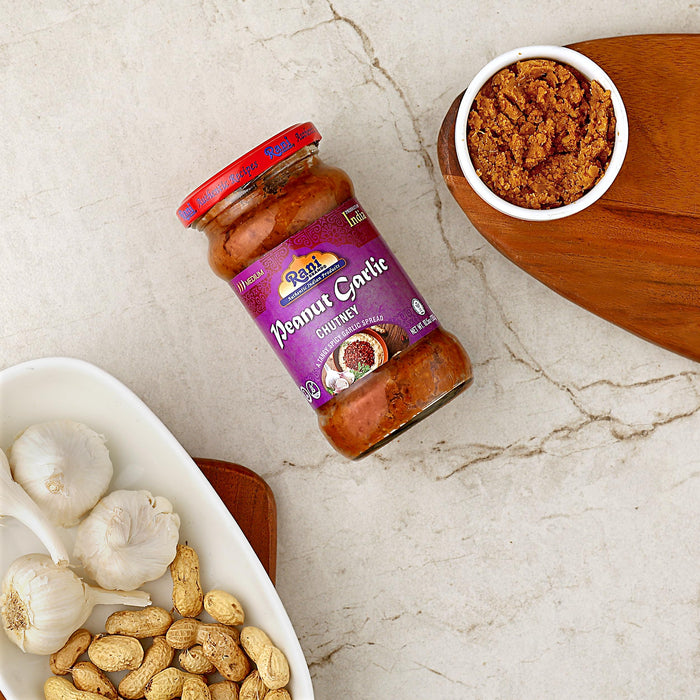Rani Peanut Garlic Chutney Glass Jar, Ready to eat 10.5oz (300g) Vegan ~ Gluten Free | NON-GMO | Kosher | No Colors | Indian Origin