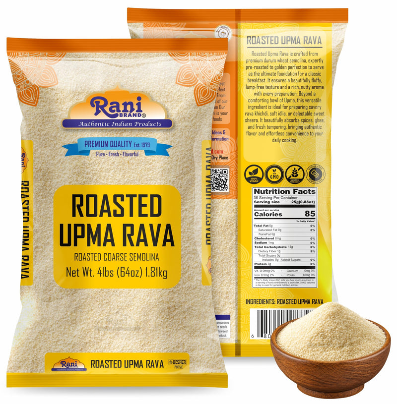 Rani Roasted Upma Rava 64oz (4lbs) 1.81kg Bulk ~ All Natural | Vegan | NON-GMO | Kosher | Indian Origin