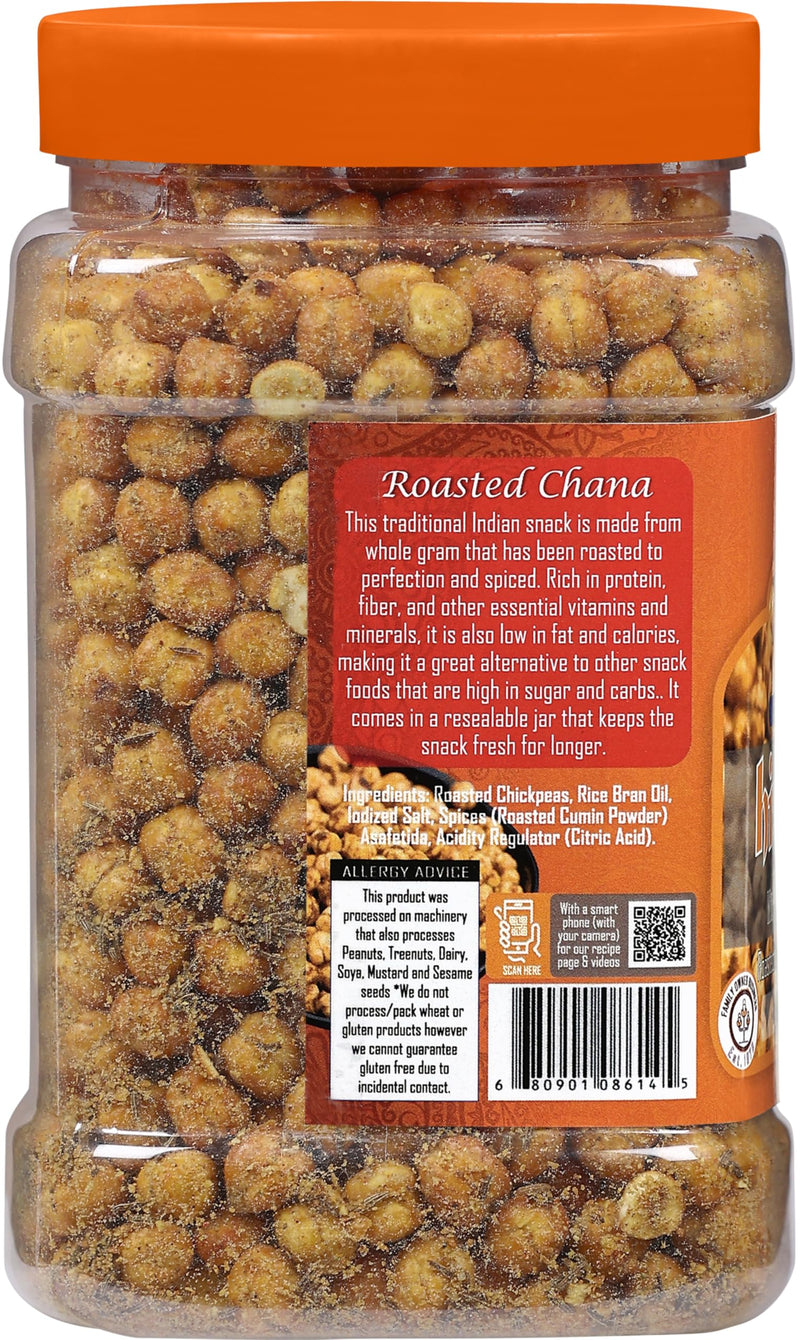 Rani Roasted Chana (Chickpeas) Hing-Jeera (Cumin-Asafetida) Flavor 14oz (400g) PET Jar ~ All Natural | Vegan | No Preservatives | Gluten Friendly | Kosher | Indian Origin |Ready to Eat | Seasoned with 9 Spices