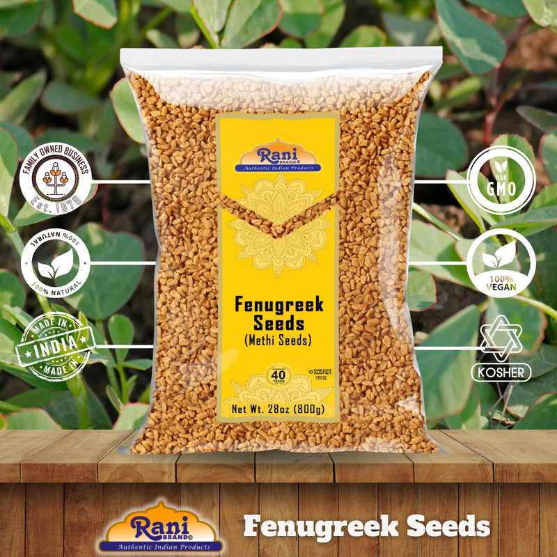 Rani Fenugreek (Methi) Seeds Whole 28oz (800g) Trigonella foenum graecum ~ All Natural | Vegan | Gluten Friendly | Non-GMO | Kosher | Indian Origin