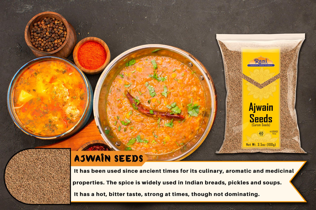 Rani Ajwain Seeds (Carom Bishops Weed) Spice Whole 3.5oz (100g) ~ Natural | Vegan | Gluten Friendly | NON-GMO | Kosher | Indian Origin