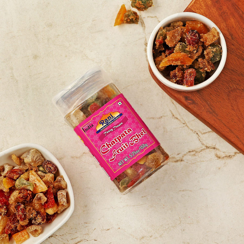 Rani Chatpata Fruit Bhel 5.25oz (150g) Vacuum Sealed, Easy Open Top, Resealable Container ~ Indian Tasty Treats | Vegan | Gluten Friendly | NON-GMO | Indian Origin